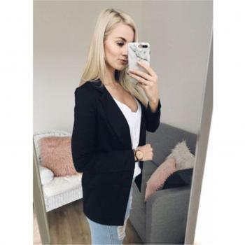 Blazer Sólido de Corte Elegante para Mujeres