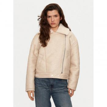 Vila Jacke „Risi“ Kunstleder – Beige Regular Fit (EU 44)