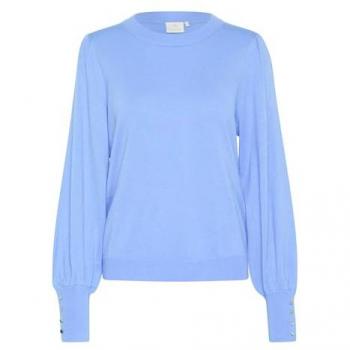 Lizza Crew Neck Knitted Top with Buttons – Kaffe Brand (S)