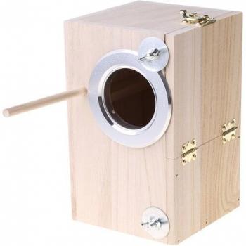 Boîte de nidification pour perruches en bois avec fenêtre D09 20