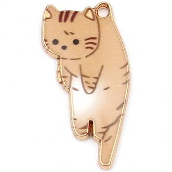 10PCs Multicolor Cat Enamel Pendants