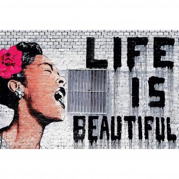 Banksy Life is Beautiful 140 x 100 cm Wandbild