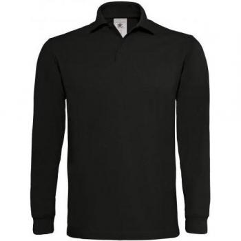 B&C Men's Heavymill Cotton Long Sleeve Polo Shirt XL