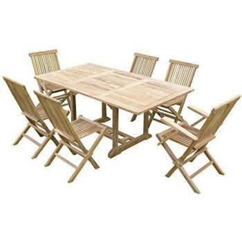 Conjunto Teca Jenae TECK'LINE – 4 Sillas y 2 Sillones Sunang