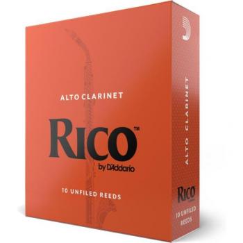 D'Addario Rico 2.5 Strength Alto Clarinet Reeds, 10 Pack