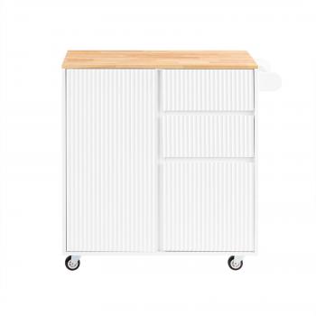 Sobuy Meuble Cuisine à roulettes 90x40x90 cm avec tiroirs et porte-torchon