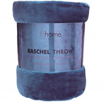 Catherine Lansfield 150x200cm Navy Plain Raschel Blanket
