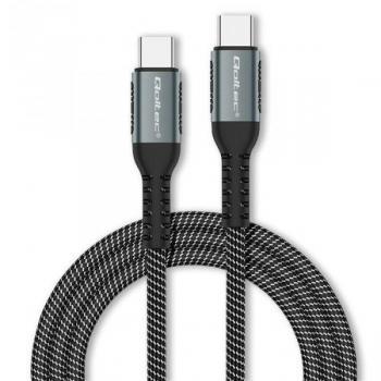 Câble de charge 100 W Type‑C 2.0 Qoltec Noir (1 m) – QC 3.0 & Power Delivery