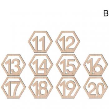 Wooden Wedding Table Number Set (1-10/11-20) K4G8