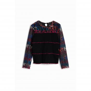 Black 3/4 Camiseta Desigual em Viscose Preta