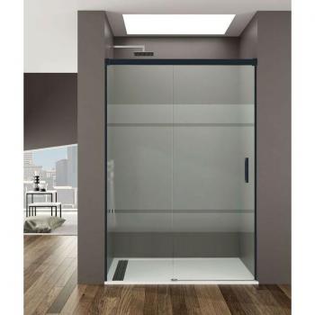 Box Doccia Basic Nero Frost Fisso Scorrevole 150cm