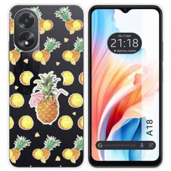 Funda Silicona Transparente para Oppo A18 Piña
