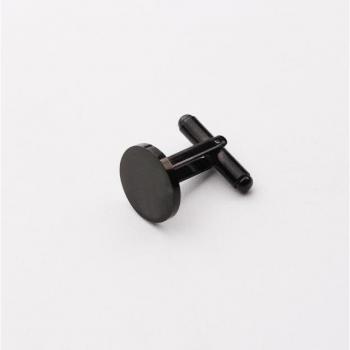 Boutons de manchette pour hommes, acier inoxydable, 1 pièce, noir/blanc/or, forme simple et ronde, y1658