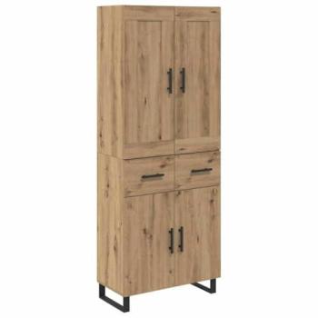 Artisan Oak Highboard by VidaXL – 69.5 cm L × 34 cm W × 180 cm H, Engineered Wood