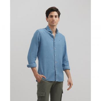 Camisa de hombre slim azul claro