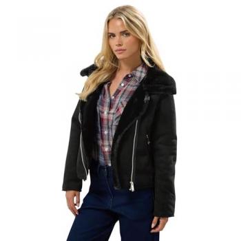 Veste aviateur petite M & Co en suède noir