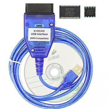 Câble USB OBD2 K + Can FT232RL bleu