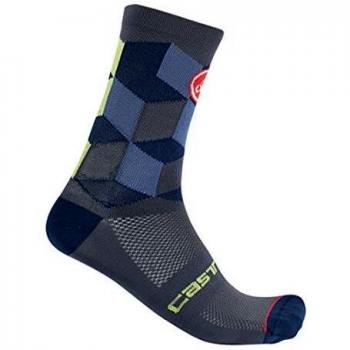 Castelli 15 Chaussettes Homme – Dark Steel Blue, T. S-M