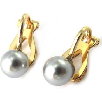 6 mm Gold‑Plated Clip, Gray Pearl, Les Trés