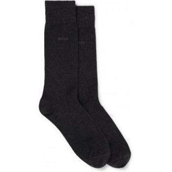 BOSS Men's 2 Pack Soft Cotton Plain Socks Charcoal (Sizes 11.5-14)