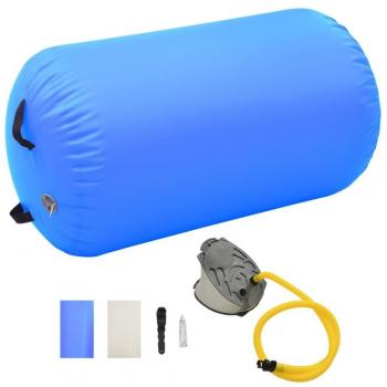 Materassino Gonfiabile da Ginnastica con Pompa 100x60 cm Blu in PVC