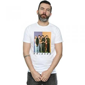 T-Shirt Bianco Uomo con Foto di Gruppo Friends