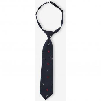 Christmas Tree Motif Tie for Boys – Navy, Ages 2-4