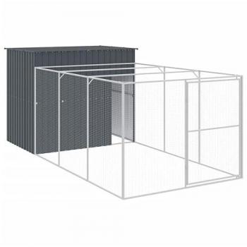 Refúgio Canino com Parque 214x457x181 cm Antracite vidaXL