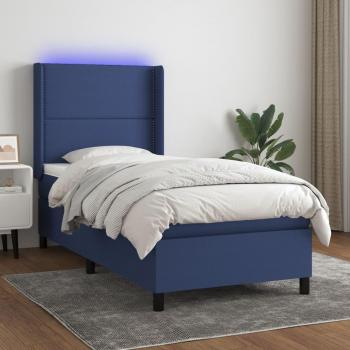 Stilvolles Boxspringbett mit Matratze und LED-Beleuchtung 90x200 cm