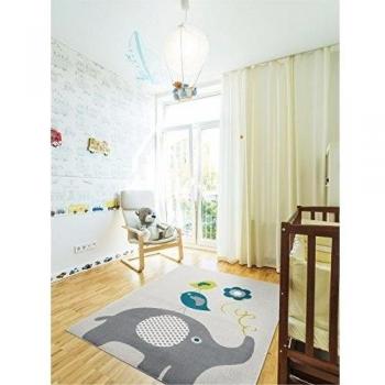 Benuta Alfombra para niños color azul 140 x 200 cm