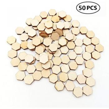 50 Uds. Recortes de Madera en Blanco de 30mm para Scrapbooking y Manualidades