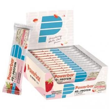 POWERBAR 40 % Protein+ Crisp – White Choc Strawberry, 40 g Riegel, 1 Box (12 Stück)