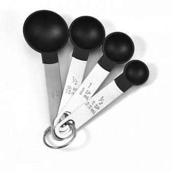 Kitchen Silicone Measuring Cup and Spoon Set with Metal Handles