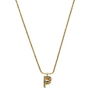 Collar Pertegaz colección INICIALES mujer 41 cm. metal dorado colgante inicial P 1.5 cm