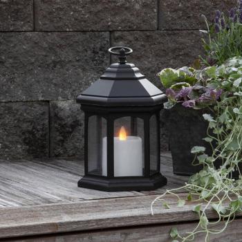 STAR TRADING Linta Black Lantern Lamp