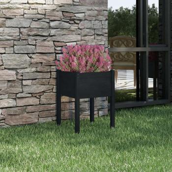 VidaXL Garden Planter Black 19.7x19.7x27.6 Solid Wood Pine