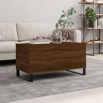 Table Basse Rangement Chêne Marron 90x44,5x45 cm