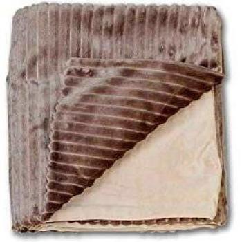 Meubletmoi Plaid taupe marron glacé texturé velours