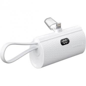 FORCELL 5000 mAh Power Bank, 20 W, Dual Port (Lightning + USB‑C) in Bianco