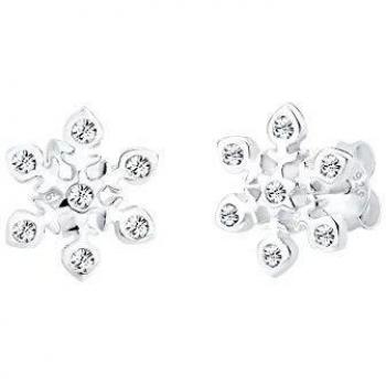 Elli Ohrstecker Damen Schneeflocke mit Swarovski® in 925 Silber