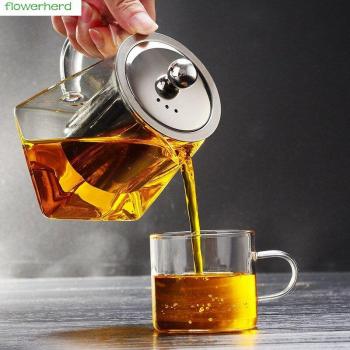 Stainless Steel Infuser Glass Tea Pot, 450/550/750/950ML