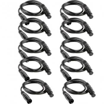 10pcs 1 Meter 3-Pin DMX Stage Light Cable