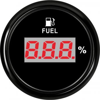 Digital Fuel Level Indicator 0-100% 52mm LCD with Red Backlight 240-33ohm