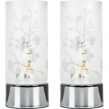ValueLights Florette Silver Table Lamp Pair