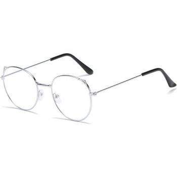 Retro Cat Ear Eyewear with Anti-blue Radiation for Students