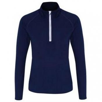 Maglia Performance 1/4 Zip Tridri Donna L Blu Scuro/Grigio