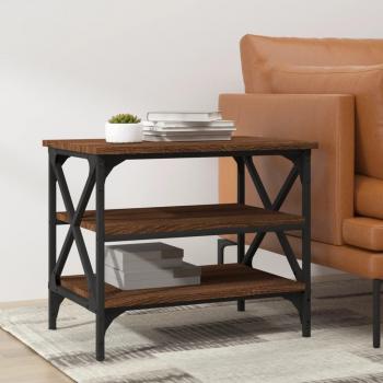 Brown Oak Engineered Wood Side Table 55x38x45 cm vidaXL