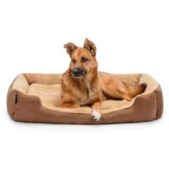 Lionto Anti-Rutsch Hundebett, braun, 90x70 cm