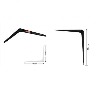 Set 2 Pz Supporto Triangolare Mensola 30 Cm Nero