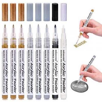 Stylos acryliques 8 0,7 mm métal